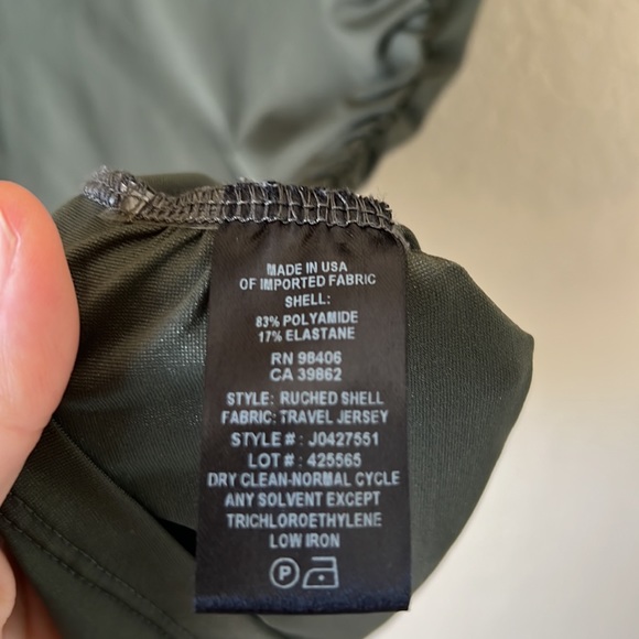 Theory green ruched travel jersey tank top - Picture 8 of 10